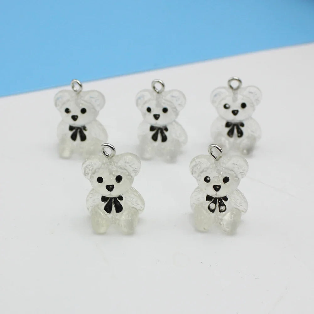 5Pcs 3D Resin Brown Bear Charms – DIY PendantJewelry Accessory Finding