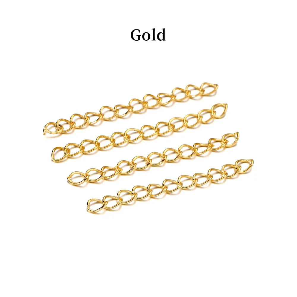 50–100pcs Necklace Extension Chains for DIY Jewelry