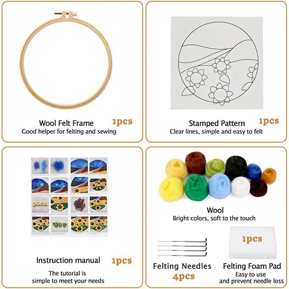 DIY Wool Felt Painting Kit – Moon Scenery