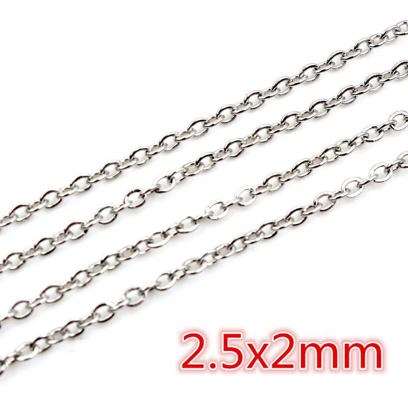 5m Stainless Steel Necklace Chains for DIY Jewelry