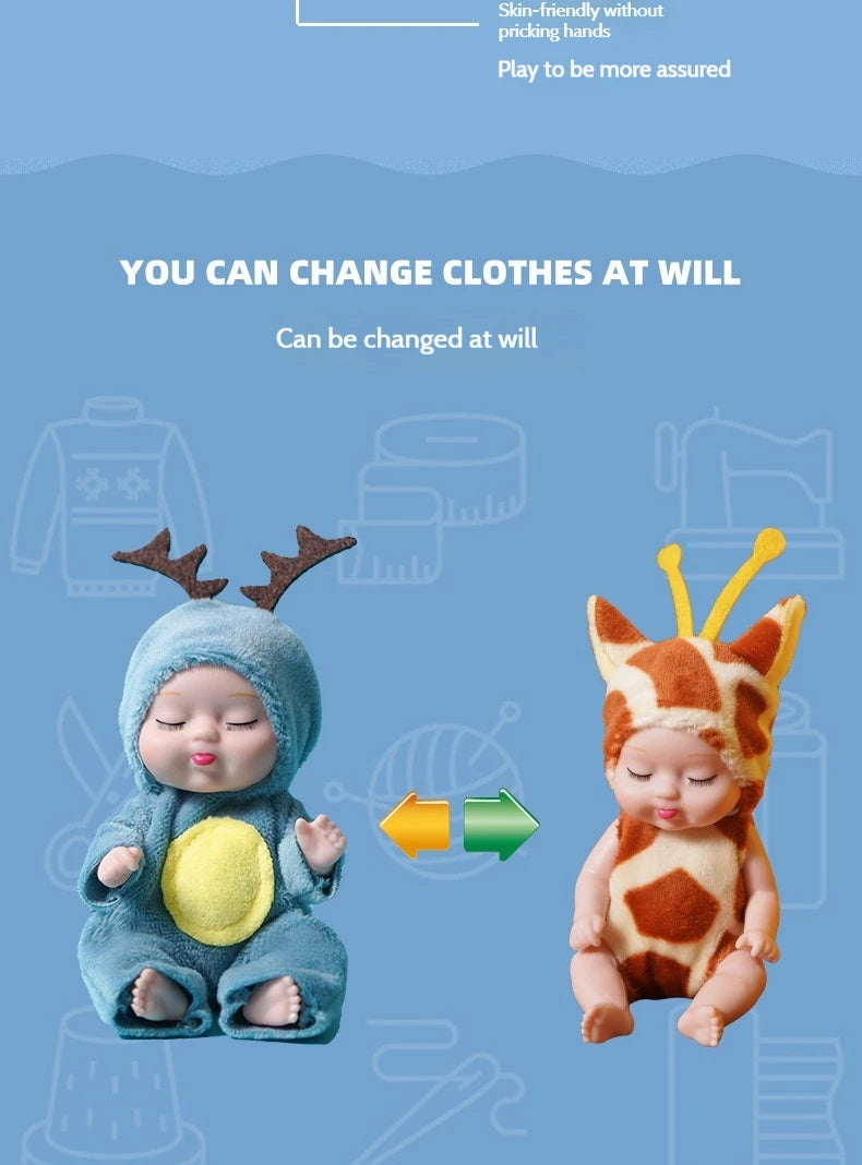 Mini Reborn Sleeping Baby Doll with Clothes & Accessories