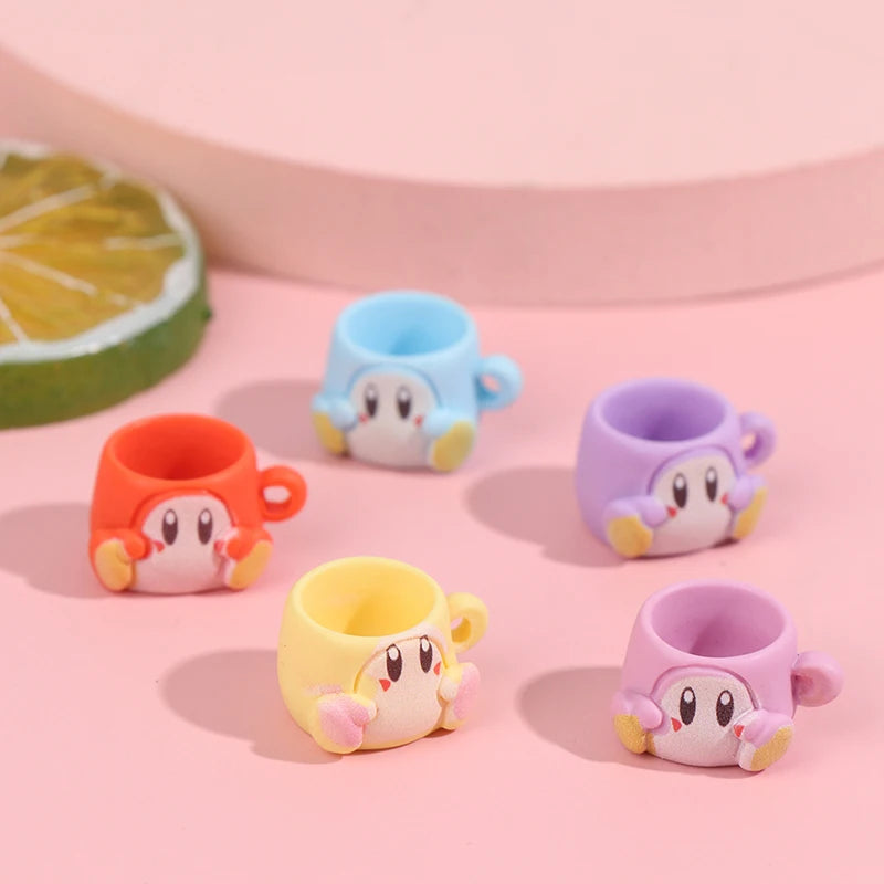 5pcs Mini Cartoon Coffee Cup Resin Cabochons – Dollhouse Decor