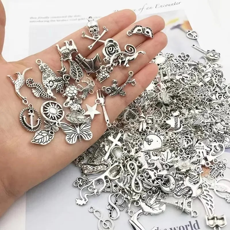 Tibetan Silver Animal Charms – 100–300pcs Mixed Pendants for DIY Jewelry
