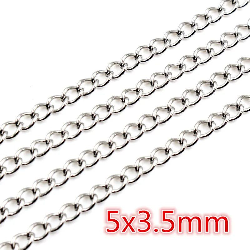 5m Stainless Steel Necklace Chains for DIY Jewelry