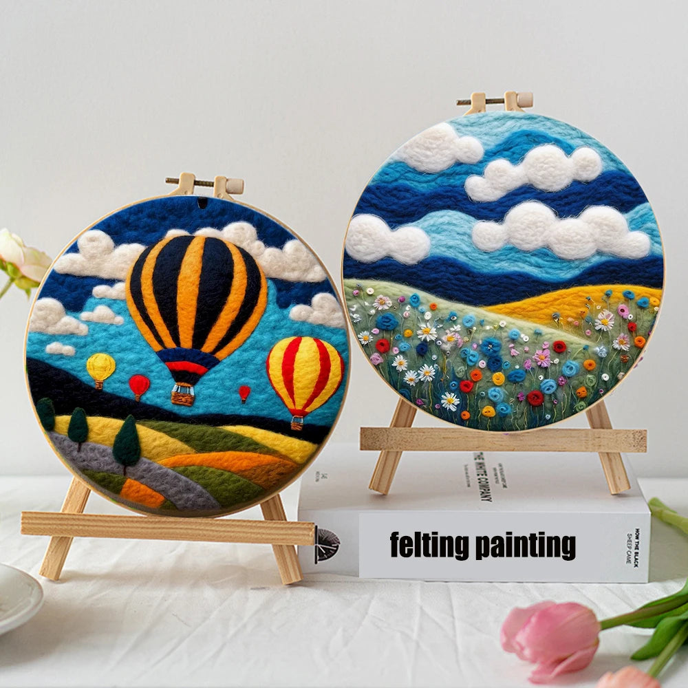 DIY Wool Felt Painting Kit – Moon Scenery