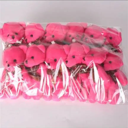 12pcs Mini Teddy Bears – Plush Keychain Dolls for Gifts & Decor