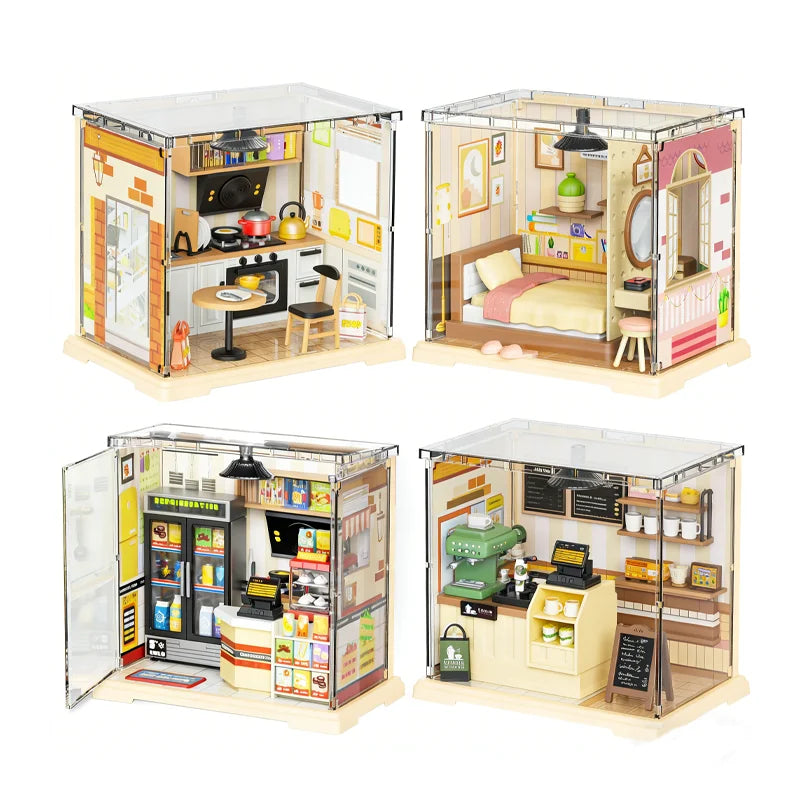 DIY Mini Dollhouse 3D Puzzle Model with Furniture & LED Lights