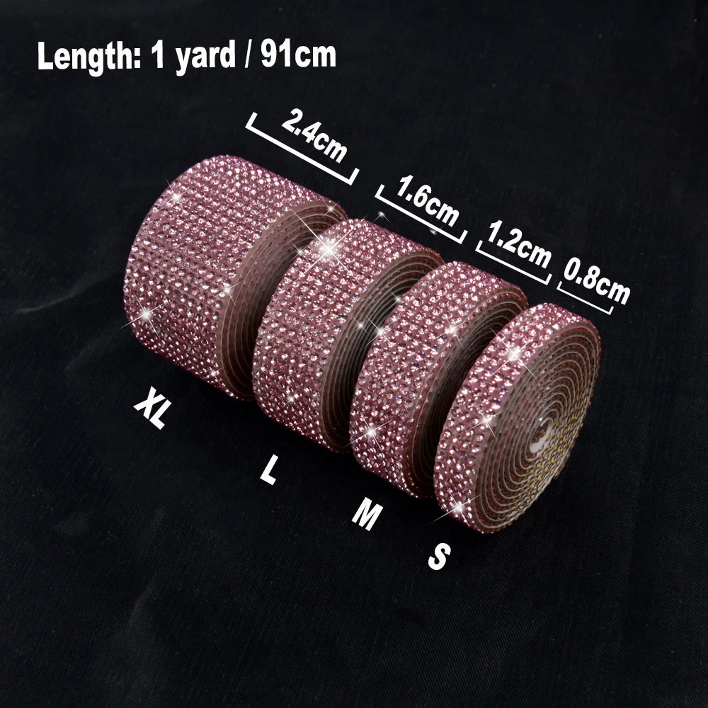 Crystal Rhinestone Sticker Strips – Self-Adhesive DIY Decor