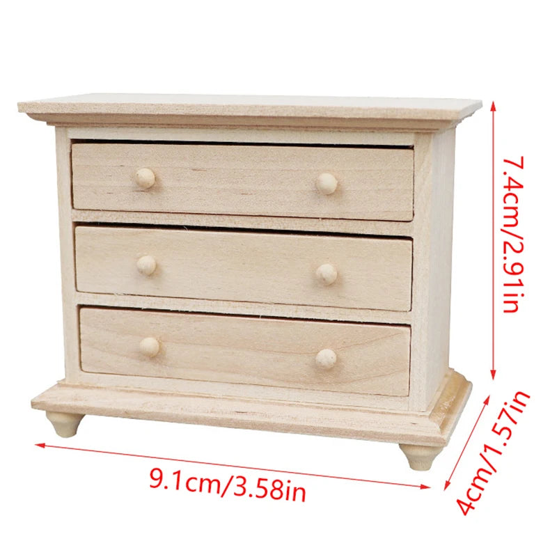 1:12 Mini White Cupboard – Dollhouse Display & Storage Cabinet