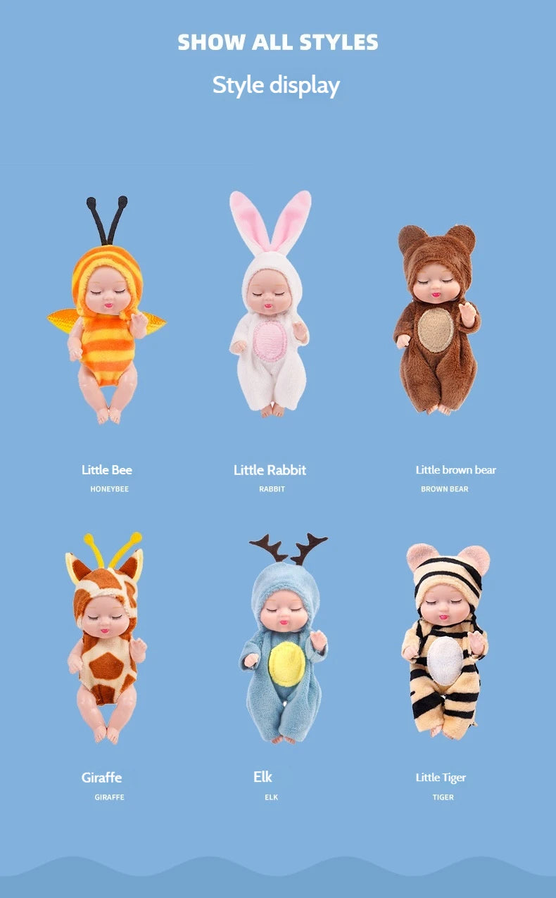 Mini Reborn Sleeping Baby Doll with Clothes & Accessories