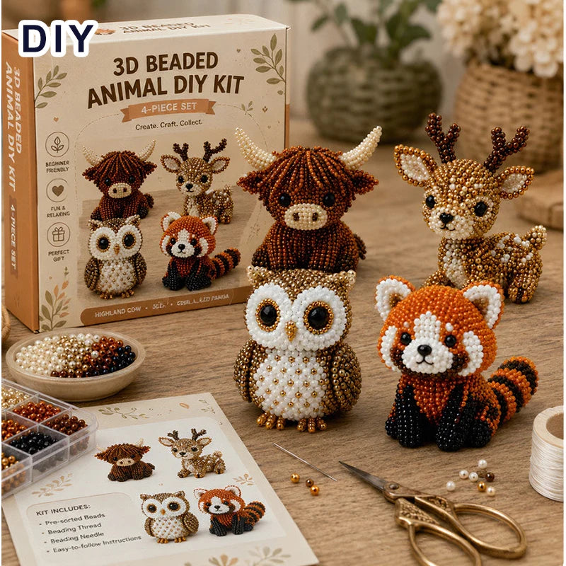 3D Beaded Bird DIY Craft Kit – Handmade Animal Beading Set