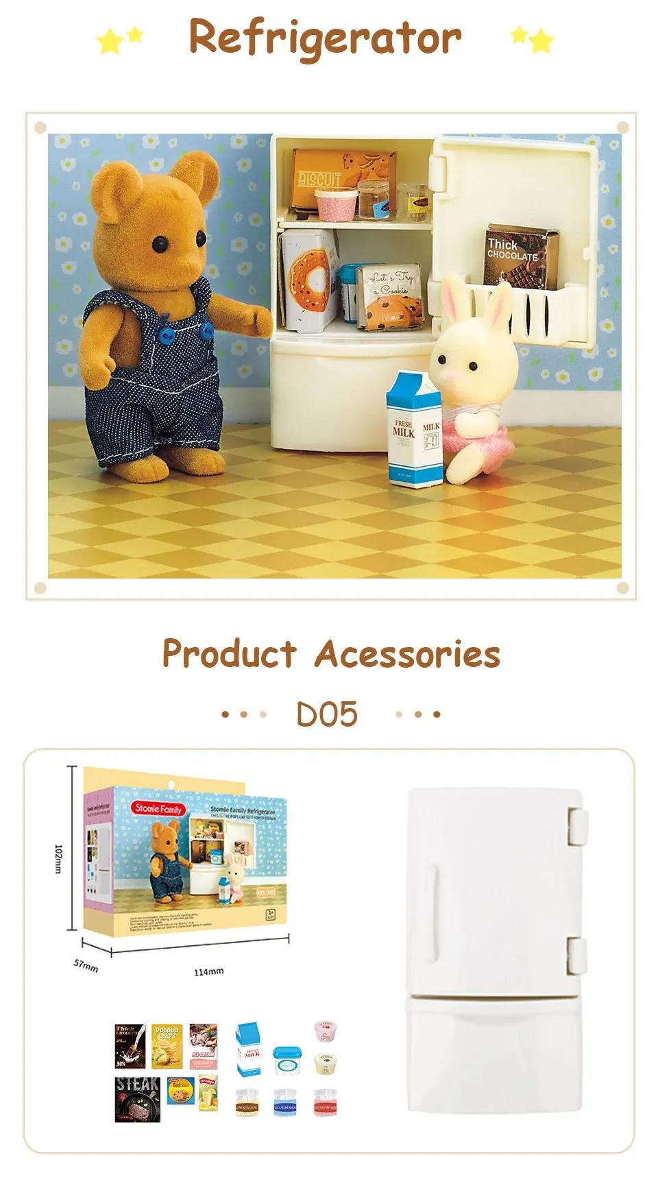 1:12 Mini Forest Kitchen & Bath Set – Dollhouse Furniture for Girls