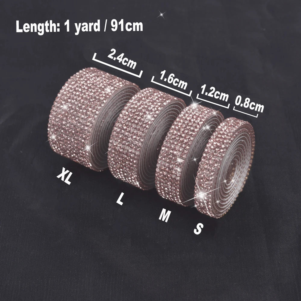 Crystal Rhinestone Sticker Strips – Self-Adhesive DIY Decor