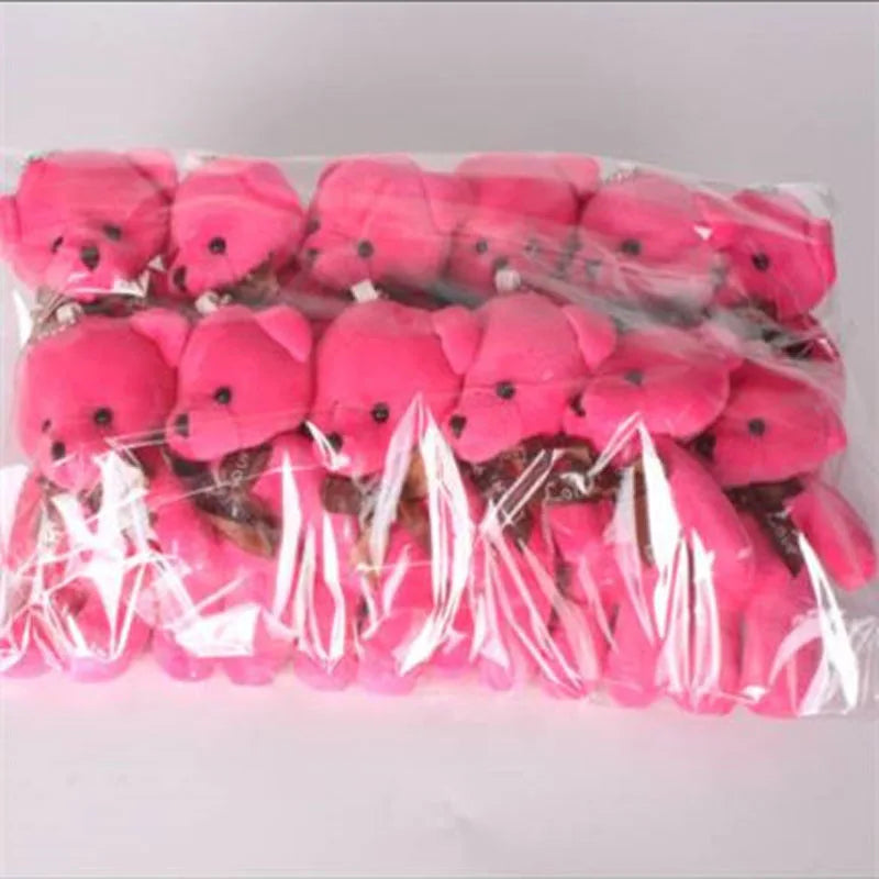 12pcs Mini Teddy Bears – Plush Keychain Dolls for Gifts & Decor