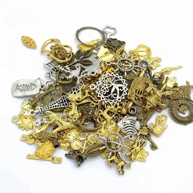 Tibetan Silver Animal Charms – 100–300pcs Mixed Pendants for DIY Jewelry