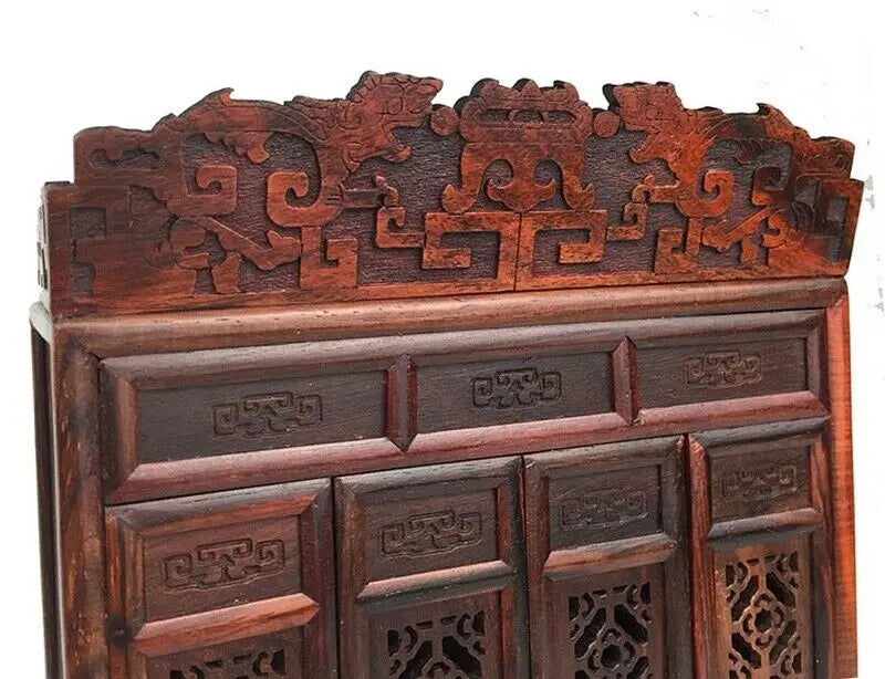 Rosewood Carved Buddha Altar – Portable Zen Butsudan Shrine