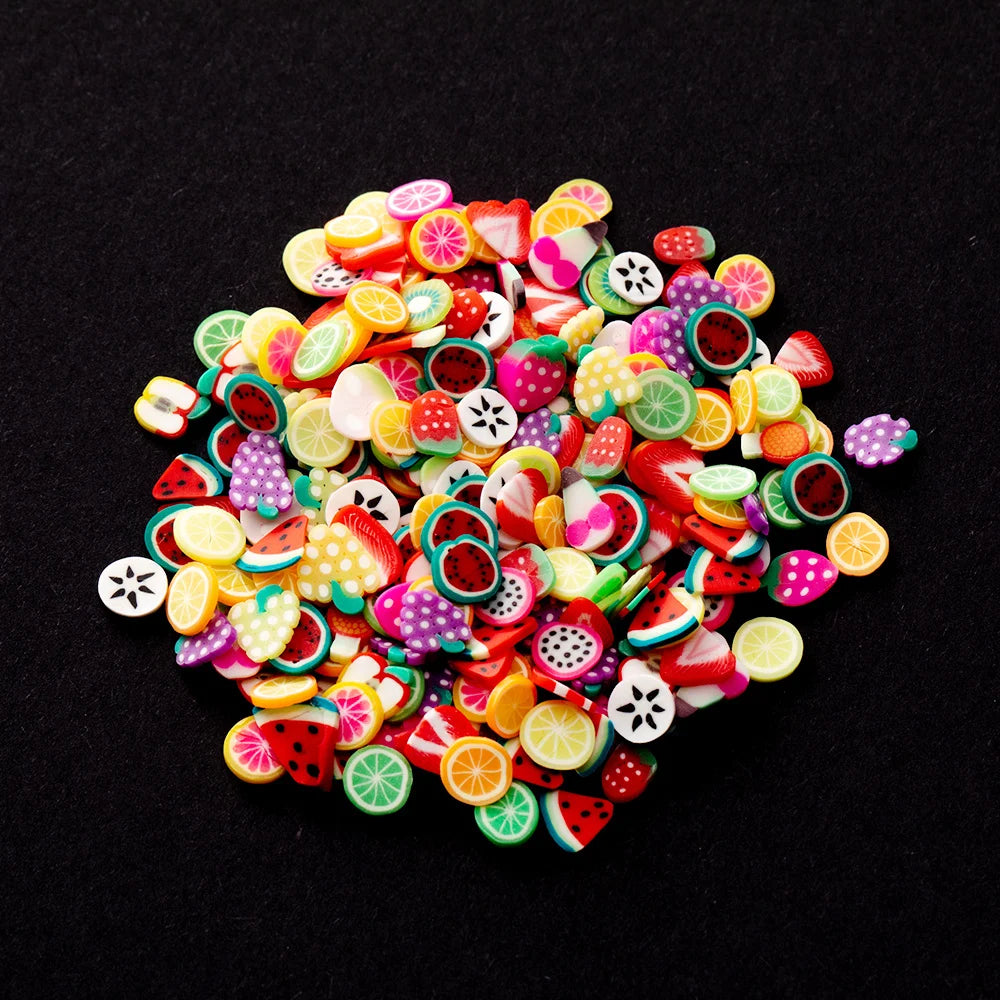 1000pcs Polymer Clay Fruit Slices for Crafts