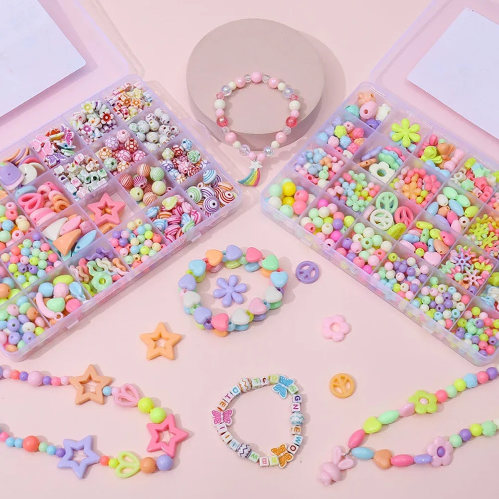 500pcs Kids Bead Kit – DIY Jewelry Making Set for Girls