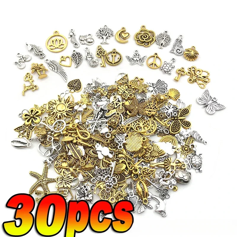 Tibetan Silver Animal Charms – 100–300pcs Mixed Pendants for DIY Jewelry