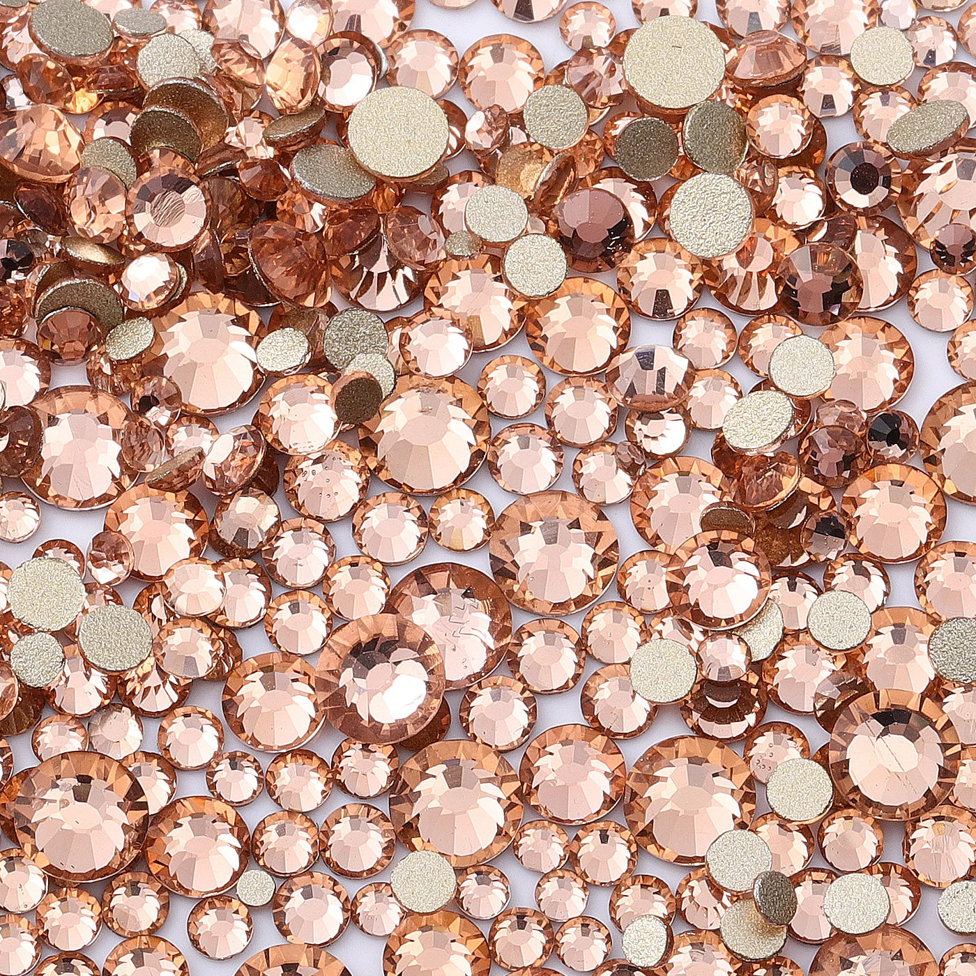 QIIY 1440pcs Glass Rhinestones – Mixed Sizes Flatback Gems