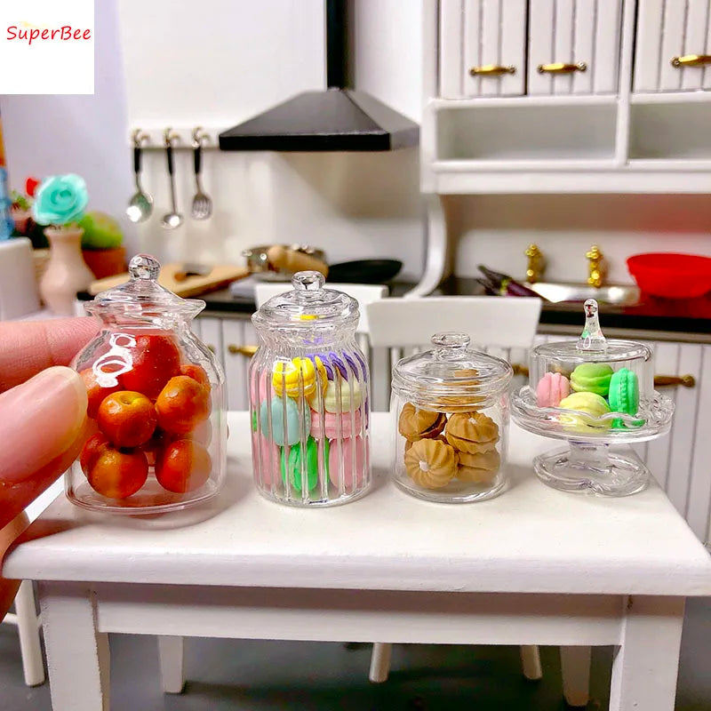 1:12 Mini Dollhouse Cookies in Glass Jar