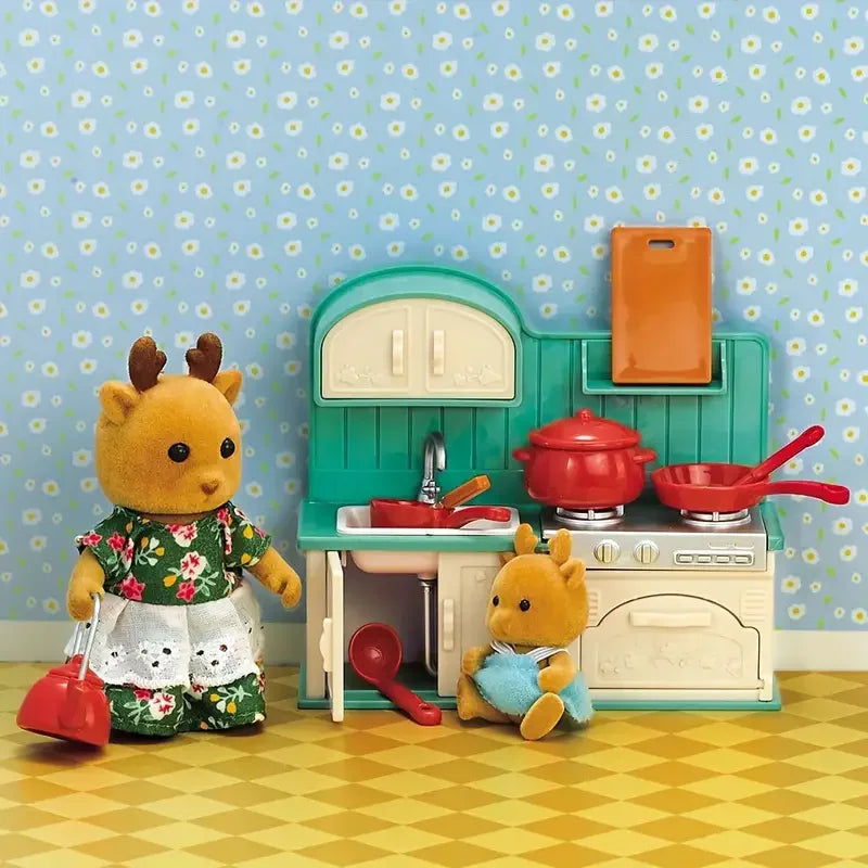 1:12 Mini Forest Kitchen & Bath Set – Dollhouse Furniture for Girls