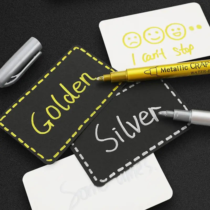 Gold & Silver Metallic Paint Pens for Resin & DIY Crafts