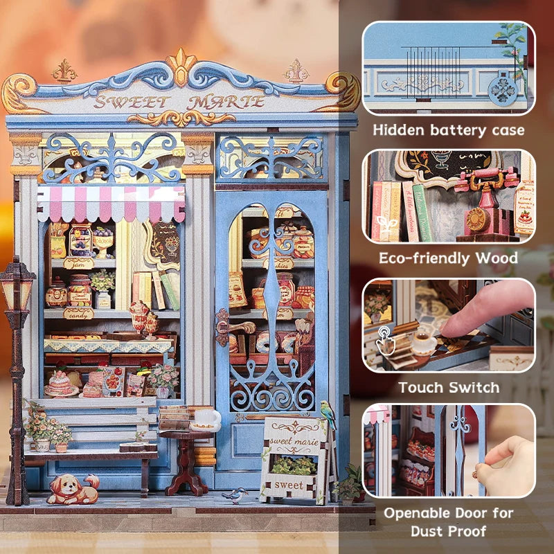 CUTEBEE DIY Book Nook – Sweet Marie Miniature Kit with LED