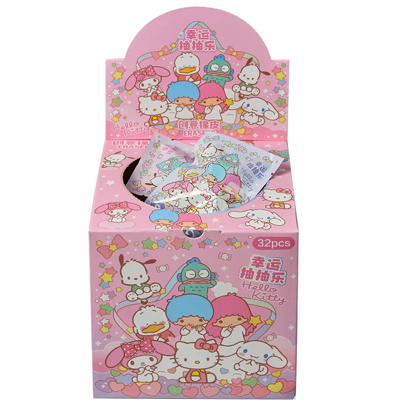 32-Piece Blind Box Anime Figure & Eraser Set