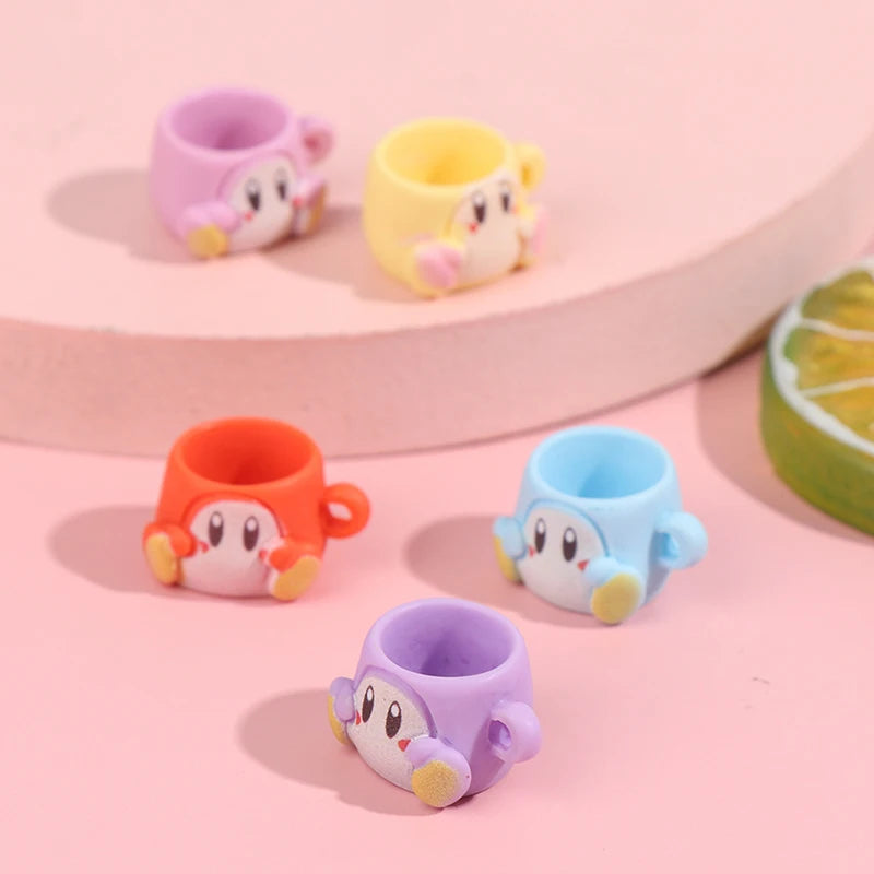 5pcs Mini Cartoon Coffee Cup Resin Cabochons – Dollhouse Decor