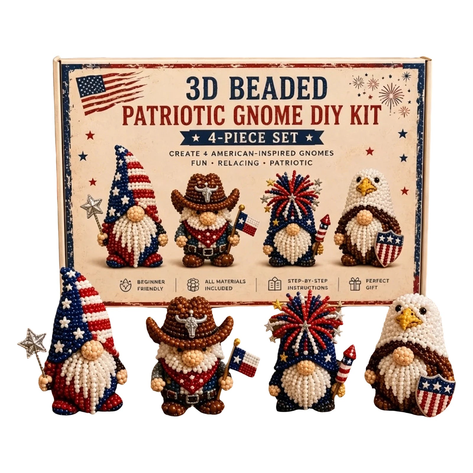 DIY Gnome Beading Kit – Complete Beadwork Craft Set with Instructions