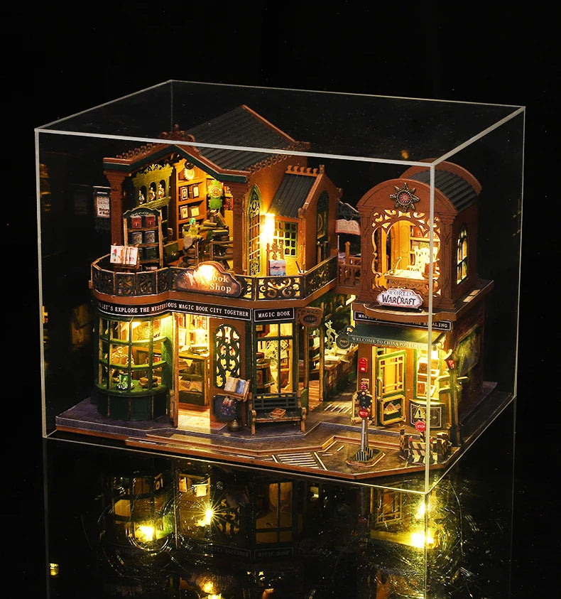 Twilight Bookstore DIY Wooden Dollhouse Kit