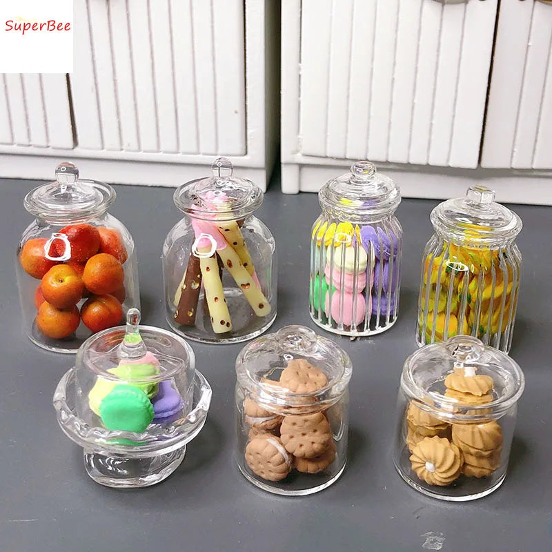 1:12 Mini Dollhouse Cookies in Glass Jar