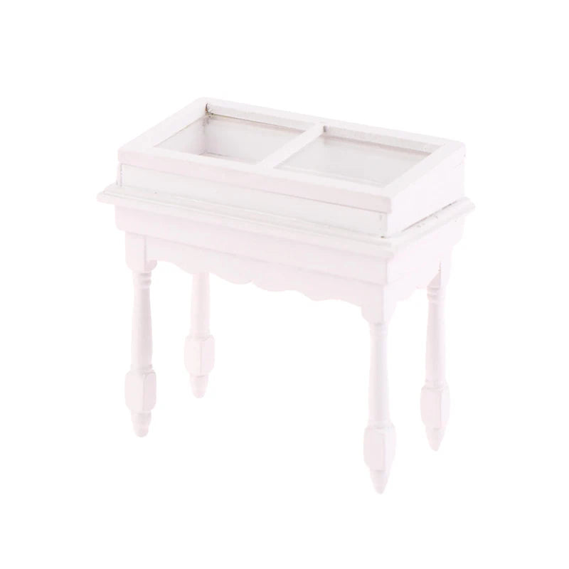 1:12 Mini White Cupboard – Dollhouse Display & Storage Cabinet