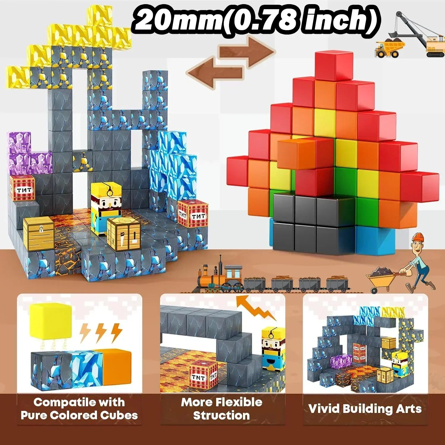Magnetic Building Block Cube Set for Kids
