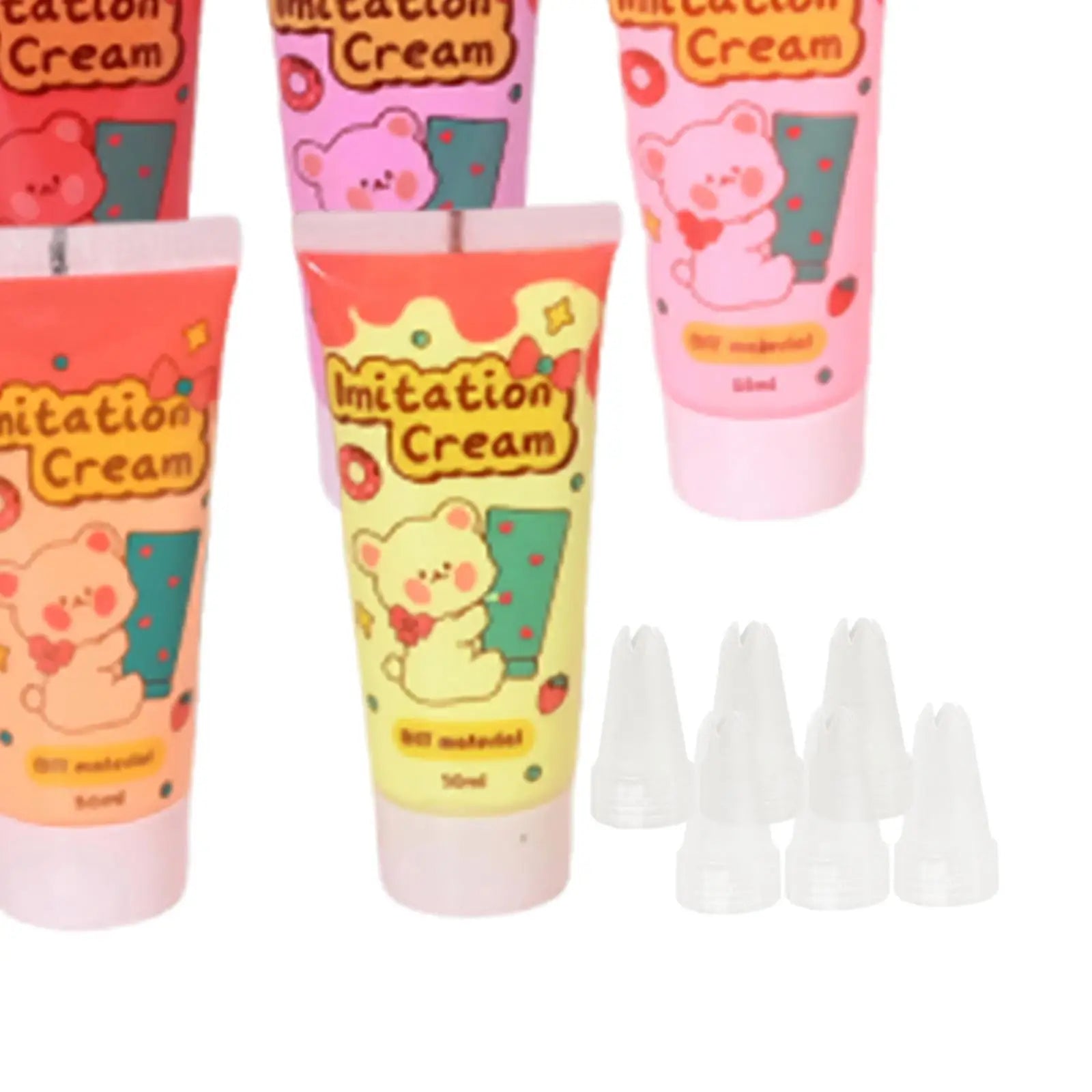 6pcs Simulation Whipped Cream Glue Set for DIY Crafts