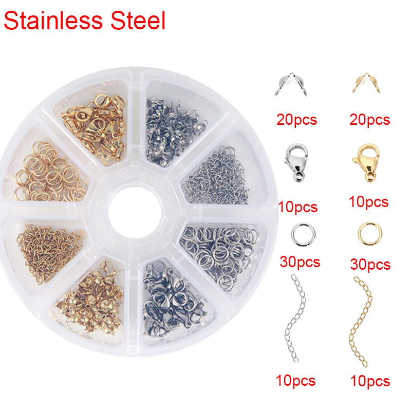 Jewelry Making Kit – Stainless Steel Findings Set in Box