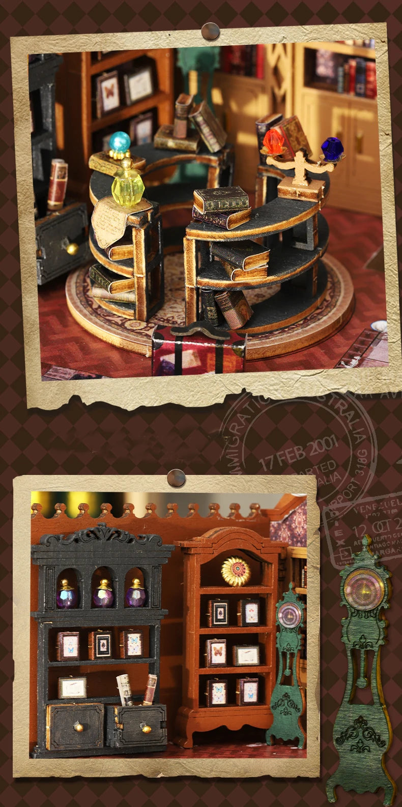 Twilight Bookstore DIY Wooden Dollhouse Kit