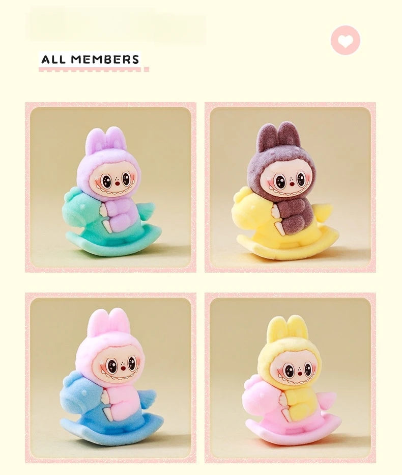 9pcs Crybaby Rabbit Figures – Flocked Anime Dolls & Desk Ornaments