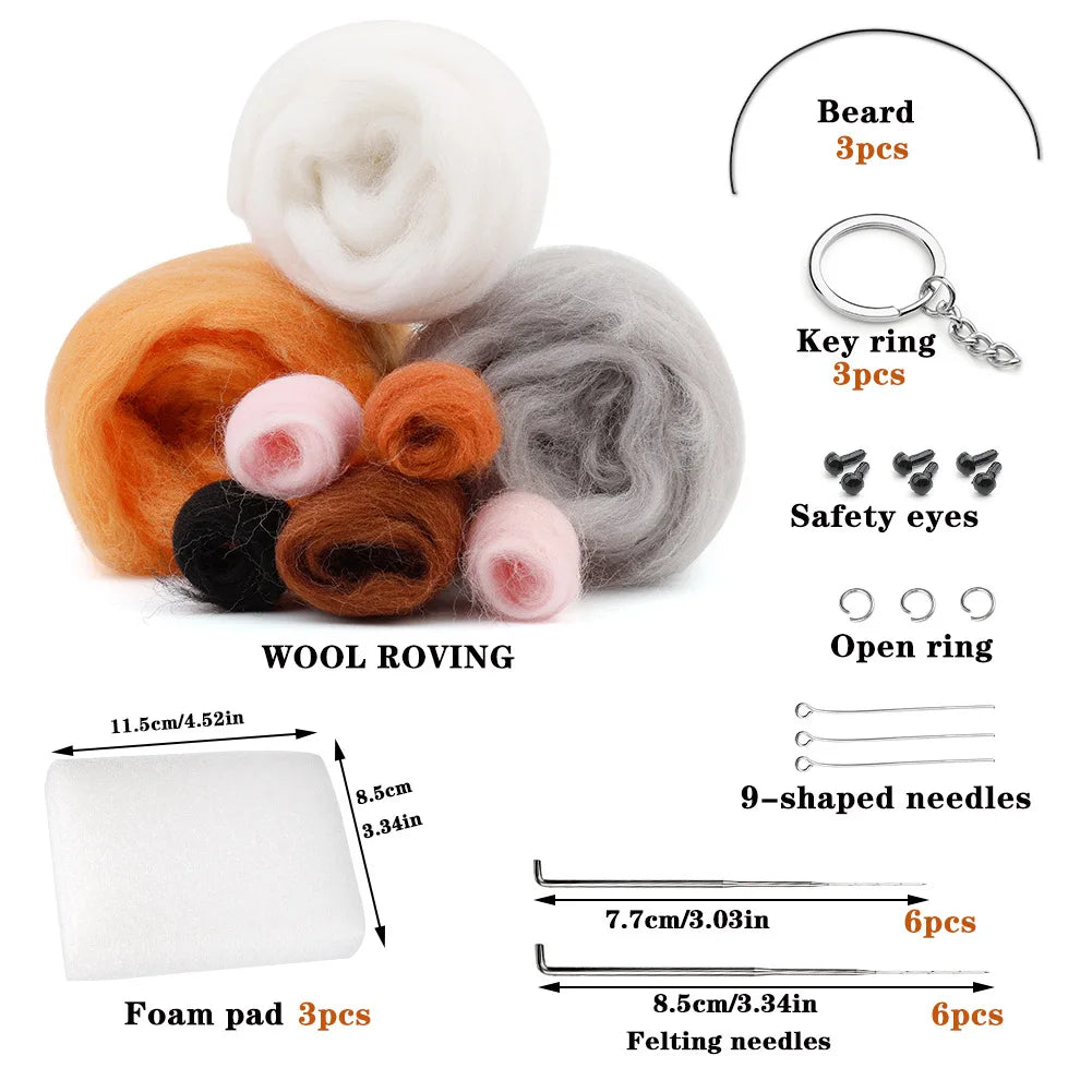 Dog & Cat Wool Needle Felting DIY Kit