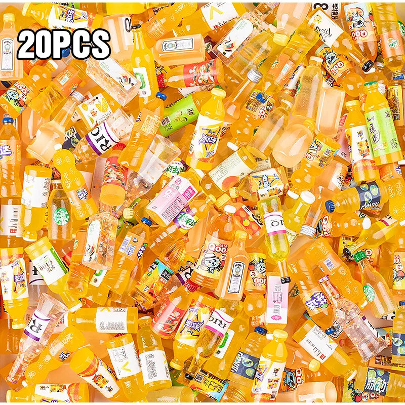 Mini Resin Beverage Bottles – Dollhouse Accessories & Party Fillers