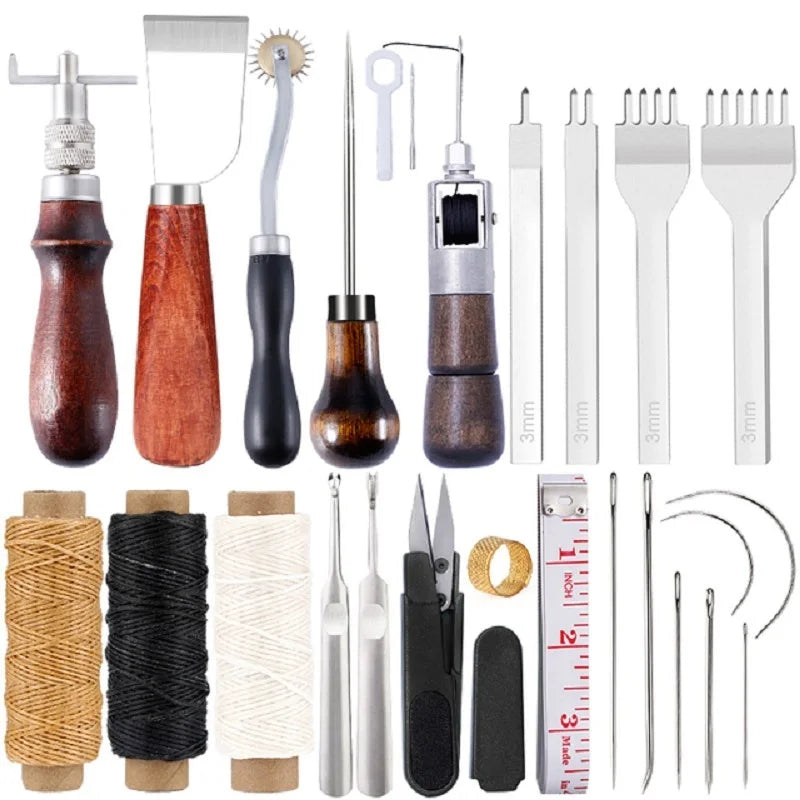 KRABALL Leather Craft Tool Kit – Stitching & Carving Set