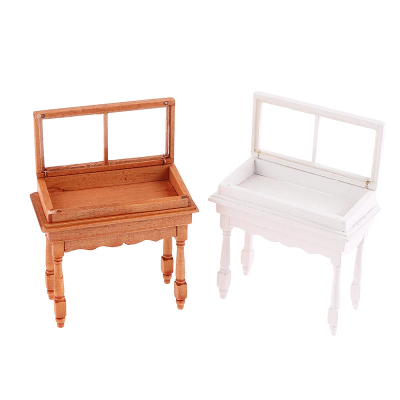 1:12 Mini White Cupboard – Dollhouse Display & Storage Cabinet