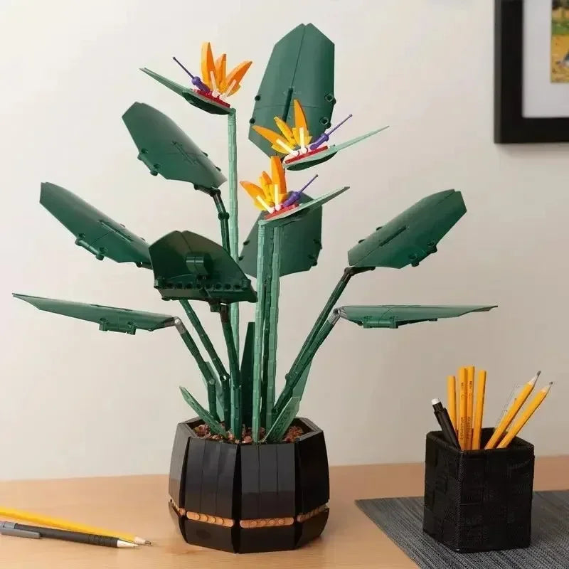 Bird Paradise & Rose Bouquet Building Blocks