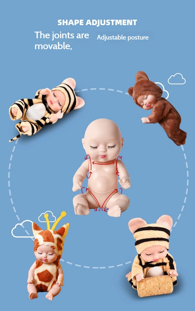 Mini Reborn Sleeping Baby Doll with Clothes & Accessories