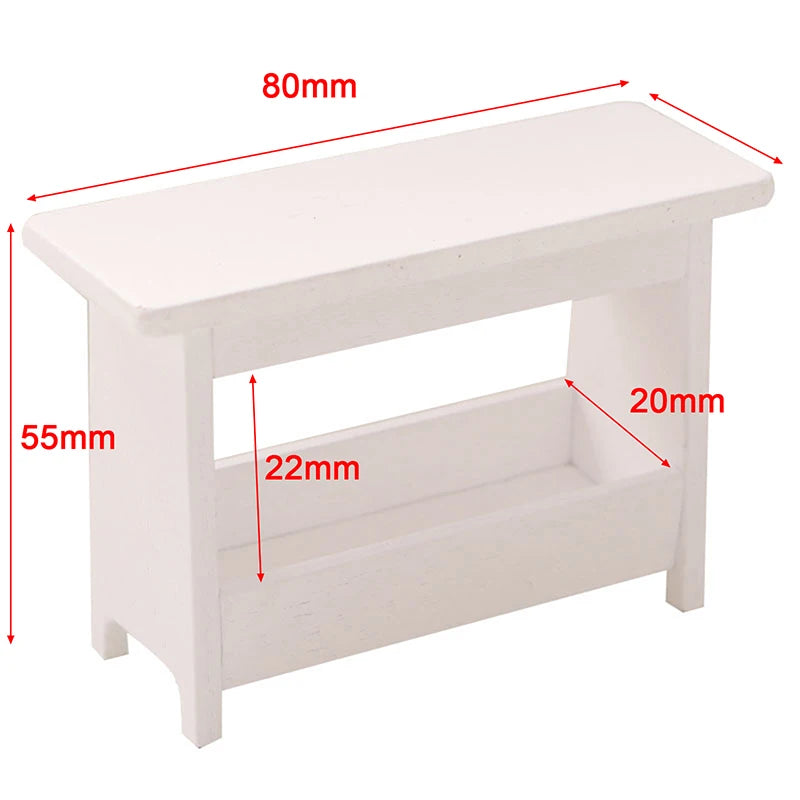 1:12 Mini White Cupboard – Dollhouse Display & Storage Cabinet