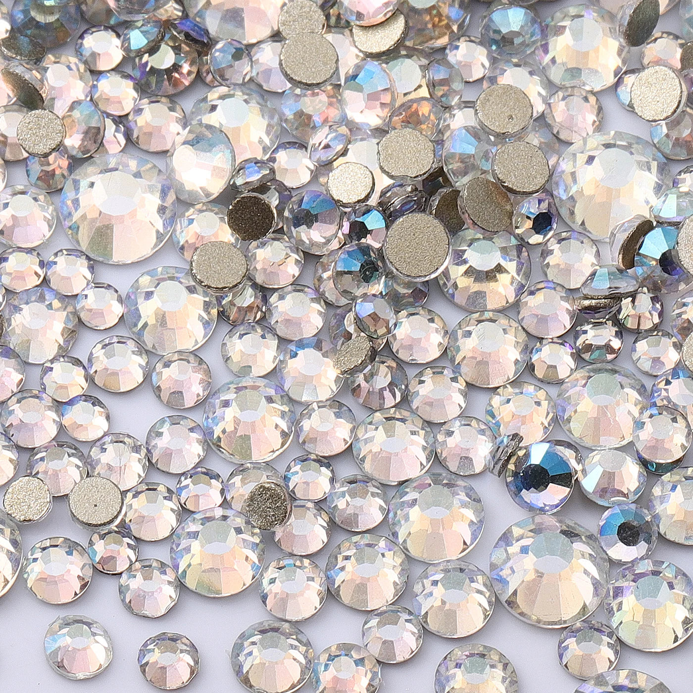 QIIY 1440pcs Glass Rhinestones – Mixed Sizes Flatback Gems