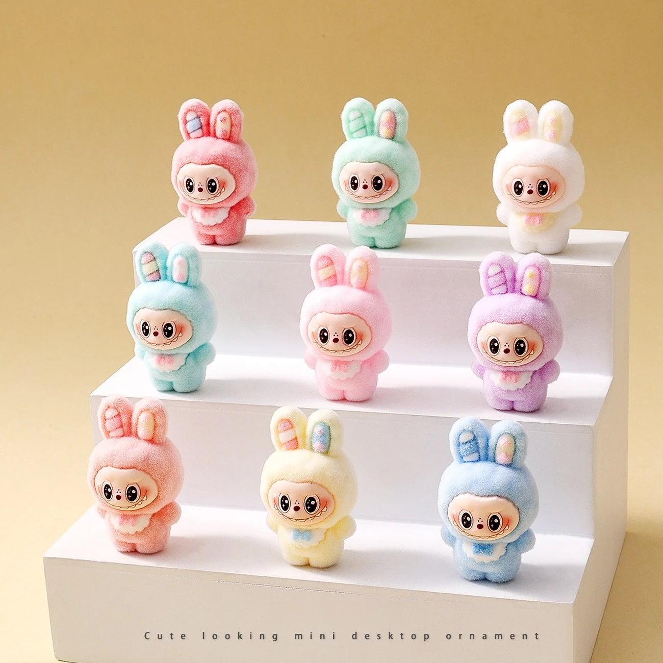 9pcs Crybaby Rabbit Figures – Flocked Anime Dolls & Desk Ornaments
