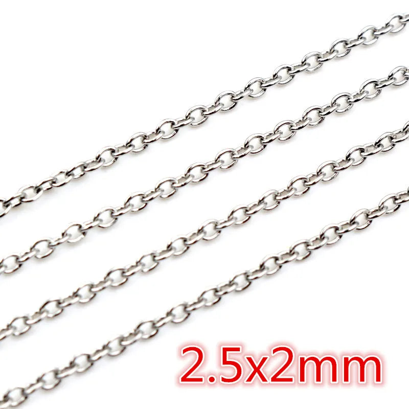 5m Stainless Steel Necklace Chains for DIY Jewelry