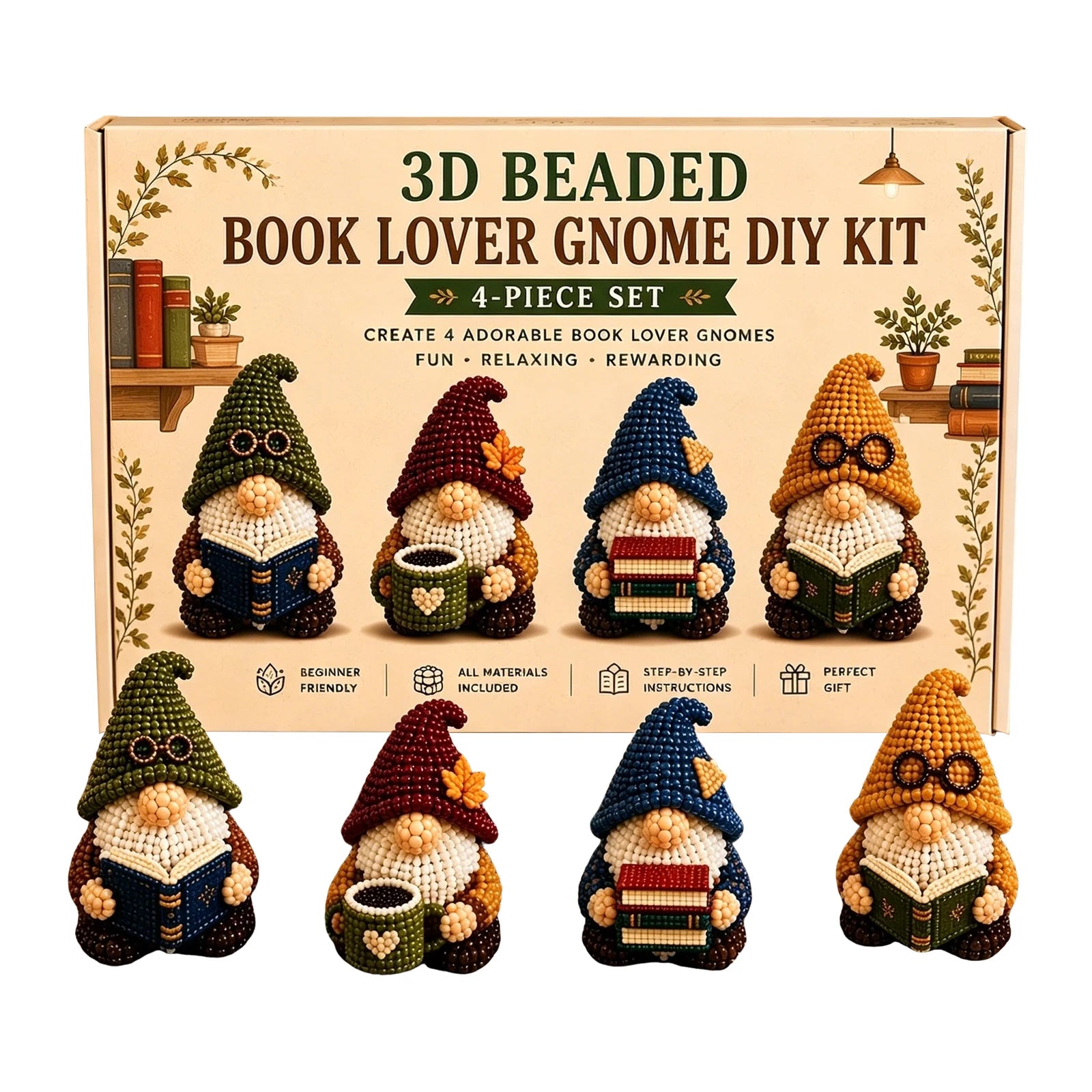 DIY Gnome Beading Kit – Complete Beadwork Craft Set with Instructions
